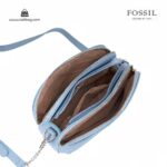 کیف برند فسیل رنگ آبی از بالا ( fossil tb-6101)