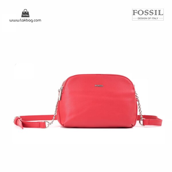 کیف برند فسیل رنگ قرمز از جلو ( fossil tb-6101)