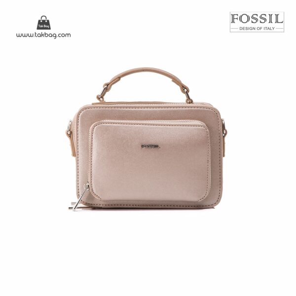 کیف برند فسیل رنگ طلایی از جلو ( fossil tb-6102)