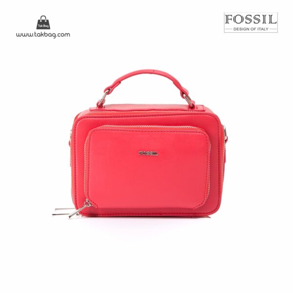 کیف برند فسیل رنگ قرمز از جلو ( fossil tb-6102)