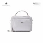 کیف برند فسیل رنگ نقره ای از جلو ( fossil tb-6102)