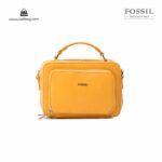 کیف برند فسیل رنگ زرد از جلو ( fossil tb-6102)