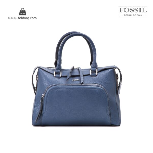 کیف برند فسیل رنگ آبی از جلو ( fossil tb-6103)