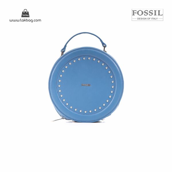 کیف برند فسیل رنگ آبی از جلو ( fossil tb-6104)