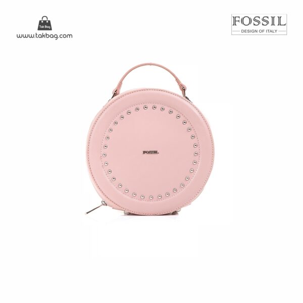 کیف برند فسیل رنگ صورتی از جلو ( fossil tb-6104)