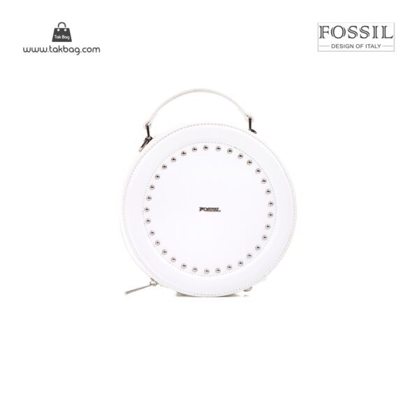 کیف برند فسیل رنگ سفید از جلو ( fossil tb-6104)