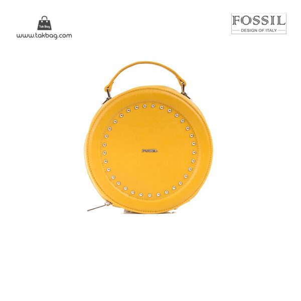 کیف برند فسیل رنگ زرد از جلو ( fossil tb-6104)