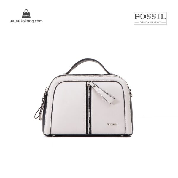 کیف برند فسیل رنگ طوسی از جلو ( fossil tb-6105)