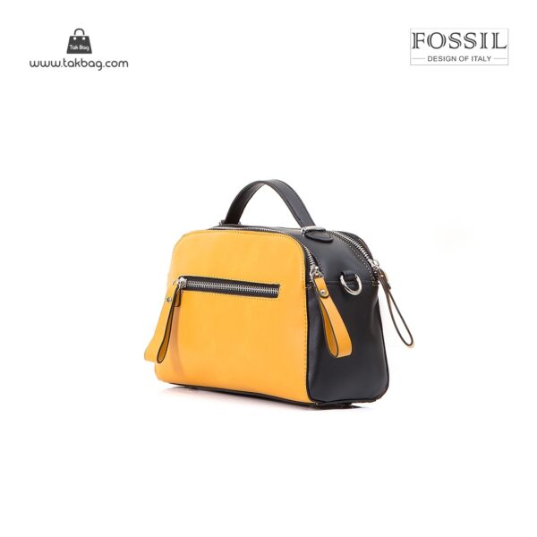 کیف برند فسیل رنگ زرد از بغل ( fossil tb-6105)