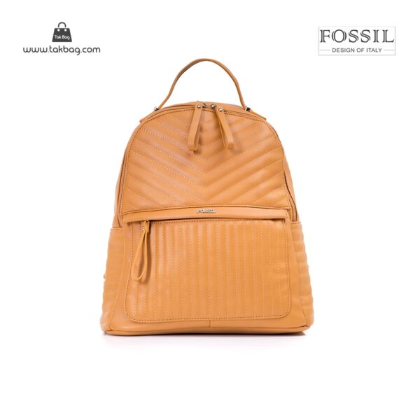 کیف برند فسیل رنگ قهوه ای از جلو ( fossil tb-6106)