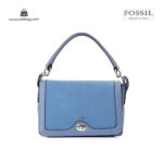 کیف برند فسیل رنگ آبی از جلو ( fossil tb-6108)