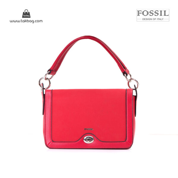 کیف برند فسیل رنگ قرمز از بغل ( fossil tb-6108)