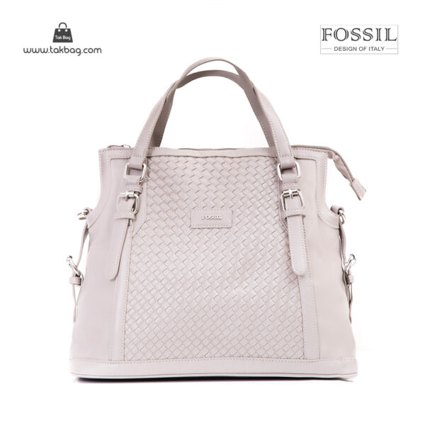 کیف برند فسیل رنگ طوسی از جلو ( fossil tb-6112)