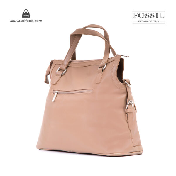 کیف برند فسیل رنگ تاپه از بغل ( fossil tb-6112)