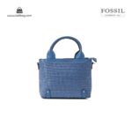 کیف برند فسیل رنگ آبی از جلو ( fossil tb-6110)