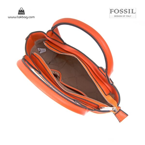 کیف برند فسیل رنگ نارنجی از بالا ( fossil tb-6110)