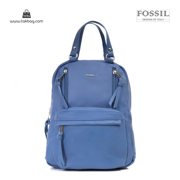 کیف برند فسیل رنگ آبی از جلو ( fossil tb-6114)