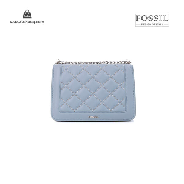 کیف برند فسیل رنگ آبی از جلو ( fossil tb-6115)