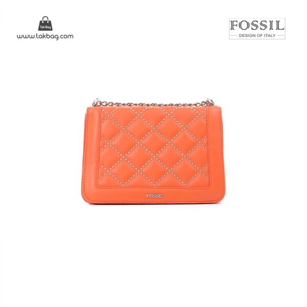 کیف برند فسیل رنگ نارنجی از جلو ( fossil tb-6115)