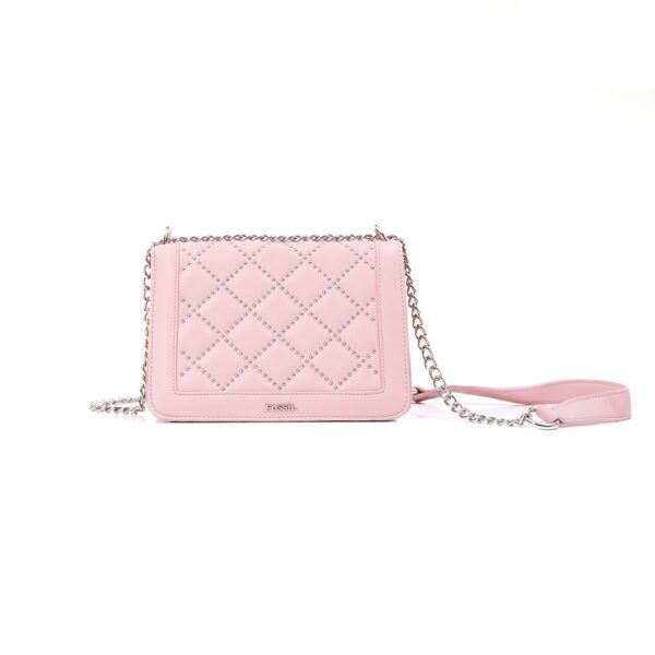 fossil-tb-6115-pink-color-front کیف برند فسیل رنگ صورتی از جلو ( fossil tb-6115)