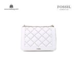 کیف برند فسیل رنگ سفید از جلو ( fossil tb-6115)