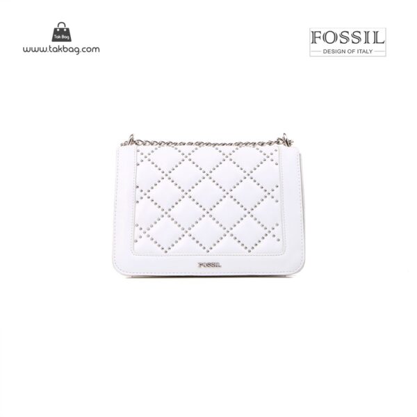 کیف برند فسیل رنگ سفید از جلو ( fossil tb-6115)