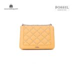 کیف برند فسیل رنگ زرد از جلو ( fossil tb-6115)