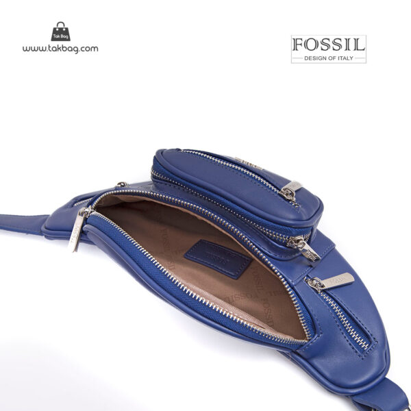 کیف برند فسیل رنگ آبی از بالا ( fossil tb-6116)