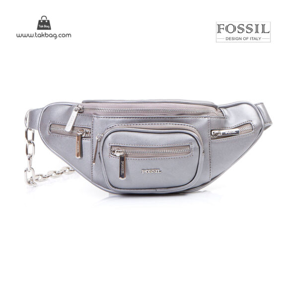 کیف برند فسیل رنگ طوسی از جلو ( fossil tb-6116)