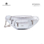 کیف برند فسیل رنگ نقره ای از جلو ( fossil tb-6116)