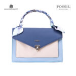 کیف برند فسیل رنگ آبی از جلو ( fossil tb-6117 )
