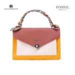 کیف برند فسیل رنگ زرد از جلو ( fossil tb-6117 )