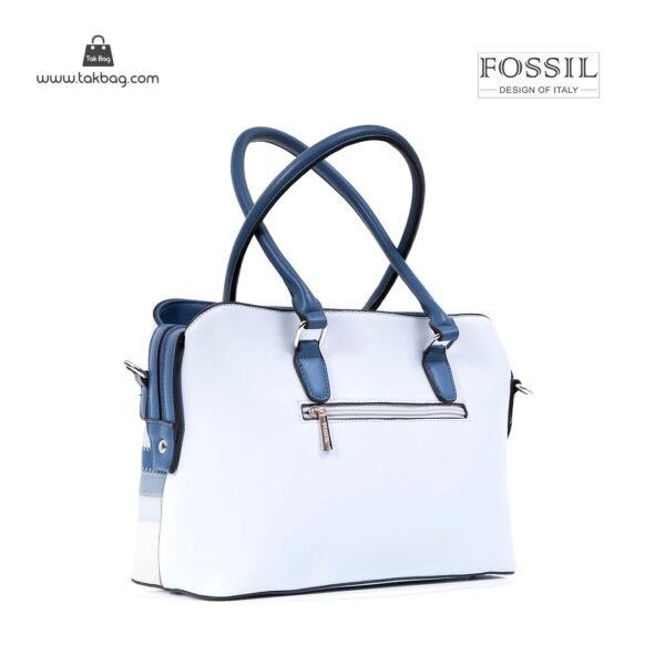 کیف برند فسیل رنگ آبی از بغل ( fossil tb-6119)