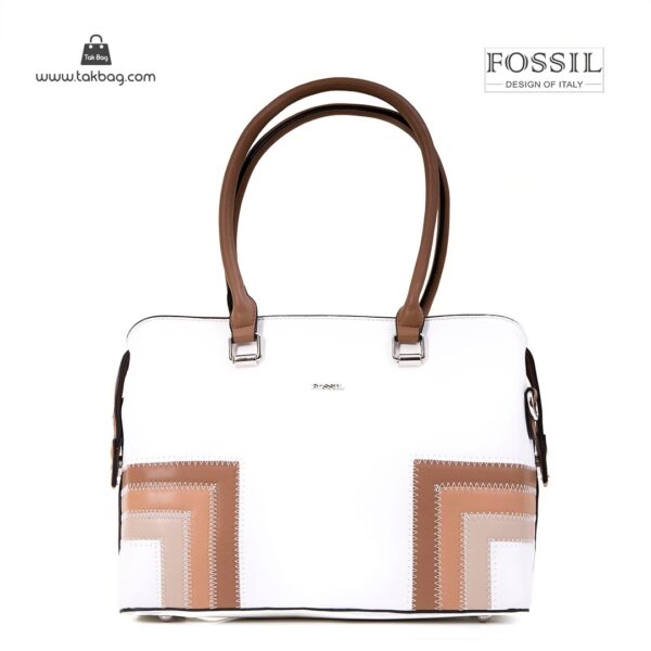 کیف برند فسیل رنگ سفید از جلو ( fossil tb-6119)