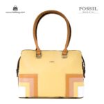 کیف برند فسیل رنگ زرد از جلو ( fossil tb-6119)