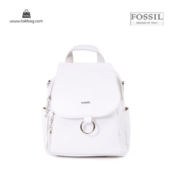 کیف برند فسیل رنگ سفید از جلو ( fossil tb-6121 )