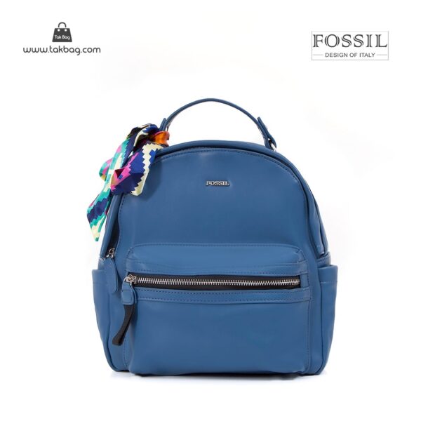 کیف برند فسیل رنگ آبی از جلو ( fossil tb-6123)