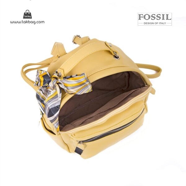 کیف برند فسیل رنگ زرد از بالا ( fossil tb-6123)