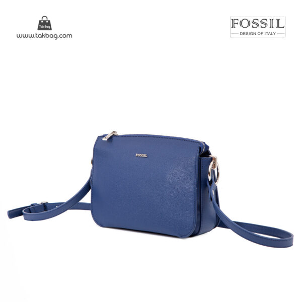 کیف رودوشی زنانه کد TB-6124 برند فسیل رنگ آبی از جلو ( fossil tb-6124 )
