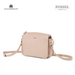 کیف رودوشی زنانه کد TB-6124 برند فسیل رنگ کمل از جلو ( fossil tb-6124 )