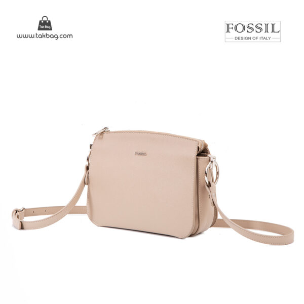 کیف رودوشی زنانه کد TB-6124 برند فسیل رنگ کمل از جلو ( fossil tb-6124 )