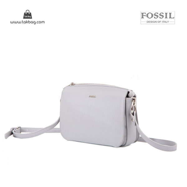 کیف رودوشی زنانه کد TB-6124 برند فسیل رنگ طوسی از جلو ( fossil tb-6124 )