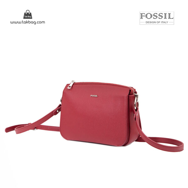 کیف رودوشی زنانه کد TB-6124 برند فسیل رنگ قرمز از جلو ( fossil tb-6124 )