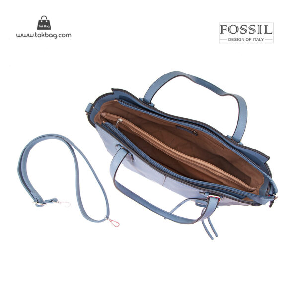 کیف دستی زنانه کد TB-6125 برند فسیل رنگ آبی از بالا ( fossil tb-6125 )