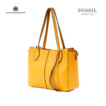 کیف دستی زنانه کد TB-6125 برند فسیل رنگ زرد از جلو ( fossil tb-6125 )