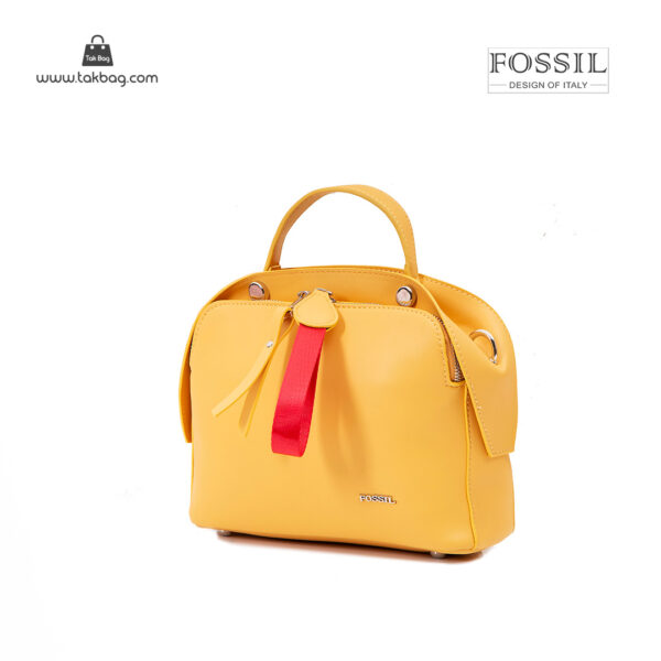 کیف رودوشی زنانه کد TB-6127 برند فسیل رنگ زرد از جلو ( fossil tb-6127 )