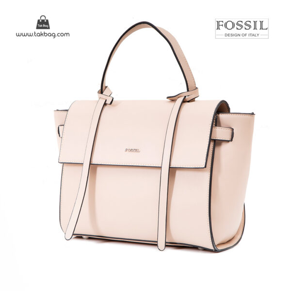کیف دستی زنانه کد TB-6131 برند فسیل رنگ کمل از جلو ( fossil tb-6131 )