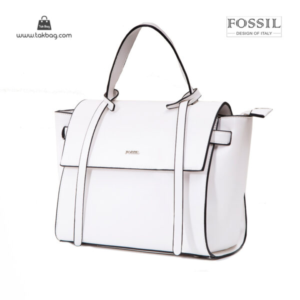 کیف دستی زنانه کد TB-6131 برند فسیل رنگ سفید از جلو ( fossil tb-6131 )