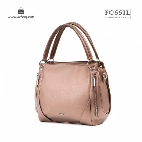 کیف دستی زنانه کد TB-6133 برند فسیل رنگ طلایی از جلو ( fossil tb-6133 )