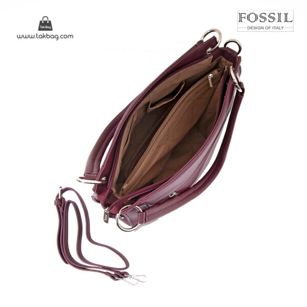 کیف دستی زنانه کد TB-6133 برند فسیل رنگ قرمز از بالا ( fossil tb-6133 )